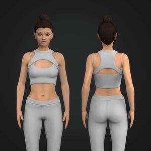 Ladies High Neckline Overlapping Front Cut Out Strappy Bra Tech Pack