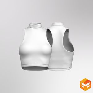 Ladies High Neckline Racer Back Tank Top 3D Garment