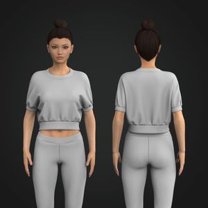 Ladies High Neckline Relaxed Cuff Tee Tech Pack
