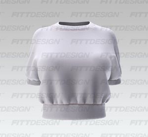 Ladies High Neckline Relaxed Cuffed Tee Smart Mockup