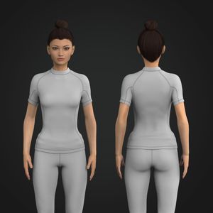 Ladies High Neckline Short Sleeve Rashguard Tech Pack