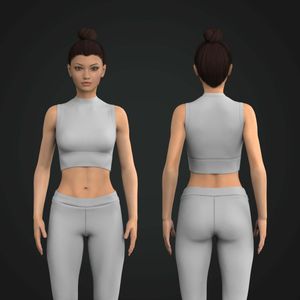 Ladies High Neckline Wide Waistband Crop Bra Tech Pack