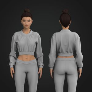Ladies High V-Shaped Neckline Oversized Sweater Tech Pack