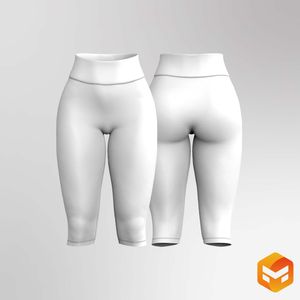 Ladies High Waisted 17.00 Inch Inseam Leggings - 3D Garment