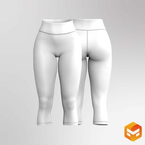 Ladies High Waisted 23.00 Inch Inseam Leggings - 3D Garment