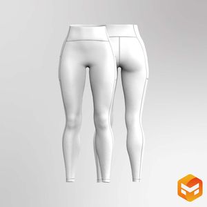 Ladies High Waisted 27.50 Inch Inseam Patch Pocket Leggings 3D Garment