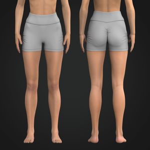 Ladies High Waisted 3.00 Inch Inseam Ruching Biker Shorts Tech Pack