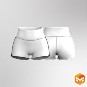 Ladies High Waisted 3.00 Inch Inseam Split Hem Biker Shorts 3D Garment