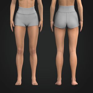 Ladies High Waisted 3.00 Inch Inseam Split Hem Biker Shorts Tech Pack