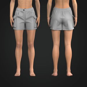 Ladies High Waisted Cargo 4.00 Inch Inseam Relaxed Shorts Tech Pack