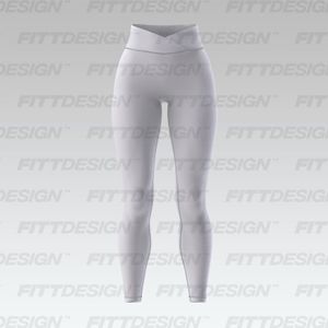 Ladies High Waisted Cross Over Leggings Smart Mockup
