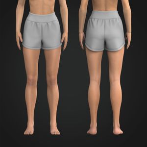Ladies High Waisted Curved Hem Shorts Tech Pack
