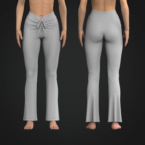 Ladies High Waisted Front Ruching Flared Leggings Tech Pack