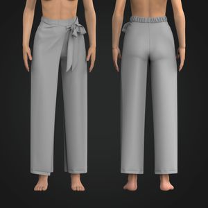 Ladies High Waisted Knotted Side Relaxed Pants Tech Pack