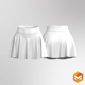Ladies High Waisted Layered Performance Skirt 3D Garment