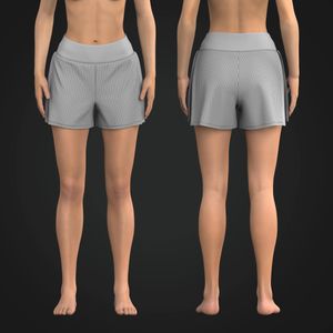 Ladies High Waisted Overlapping High Split Hem Layered Shorts Tech Pack