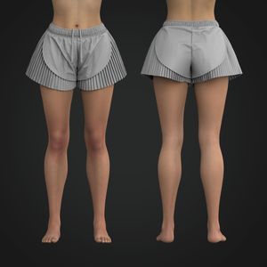 Ladies High Waisted Pleated 4.00 Inch Inseam Shorts