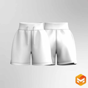 Ladies High Waisted Relaxed 5.00 Inch Inseam Shorts - 3D Garment