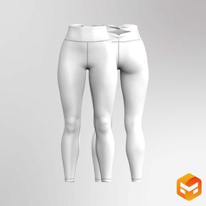 Ladies High Waisted Scrunch Twisted Back Waistband Leggings 3D Garment
