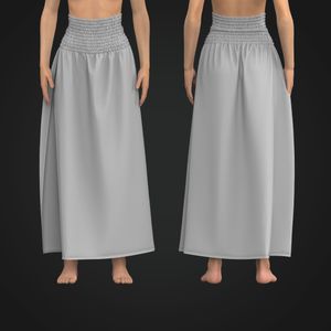 Ladies High Waisted Split Hem Cover Up Skirt Tech Pack