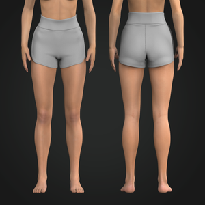 Ladies High Waisted Split Hem Fitted Shorts Tech Pack