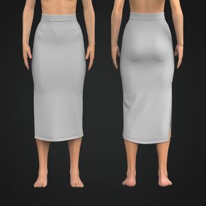 Ladies High-Waisted Split Hem Skirt Tech Pack