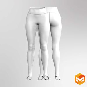Ladies High Waisted Stirrup Leggings 3D Garment