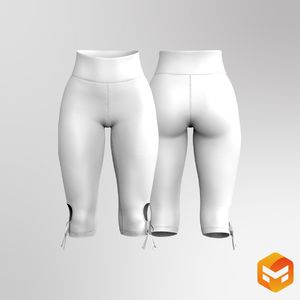 Ladies High Waisted Tie Knotted 16.00 Inch Inseam Leggings 3D Garment