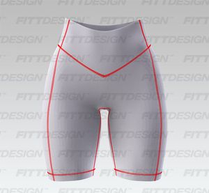 Ladies High Waisted V-Shaped Waistband 9.00 Inch Inseam Biker Shorts Smart Mockup