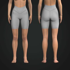 Ladies High Waisted V-Shaped Waistband 9.00 Inch Inseam Biker Shorts Tech Pack