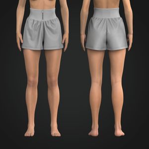 Ladies High Waisted Zip Up 3.00 Inch Inseam Active Shorts Tech Pack