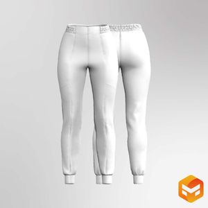 Ladies Hybrid Waistband Cuffed Joggers 3D Garment