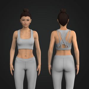 Ladies Interlocking Racer Back Cut Out Sports Bra Tech Pack