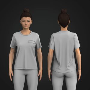 Ladies Jetted Style Pocket Relaxed Tee Tech Pack