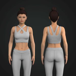 Ladies Keyhole Front Neckline Strappy Sports Bra Tech Pack