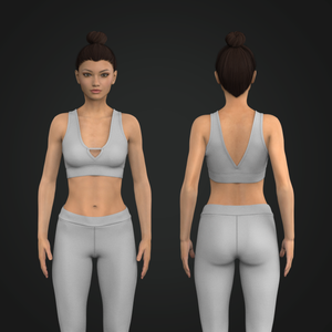 Ladies Keyhole Neckline V-Shaped Back Sports Bra Tech Pack