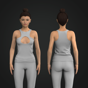 Ladies Keyhole Opening Fitted Tank Top Tech Pack