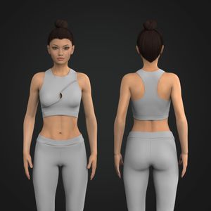 Ladies Keyhole Opening Overlapping Style Sports Bra Tech Pack