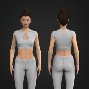 Ladies Keyhole Opening Raglan Sleeve Crop Top Tech Pack