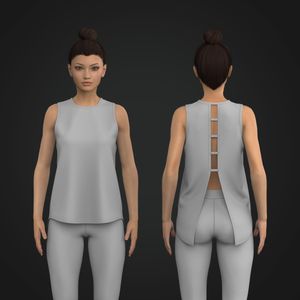 Ladies Ladder Cut Split Back Tank Top Tech Pack