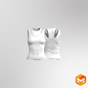 Ladies Layered Cut Out Fitted Tank Top 3D Garment