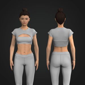 Ladies Layered Mesh Short Sleeve Crop Tee W_TubeTop