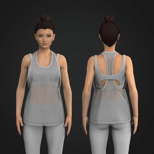 Ladies Layered Racer Back Mesh Tank Top Tech Pack