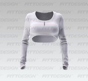 Ladies Layered Racer Back Style Long Sleeve Crop Top Smart Mockup