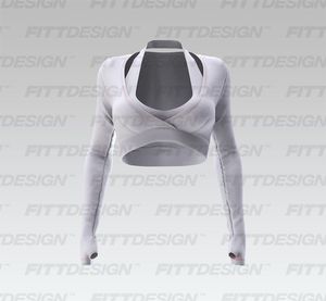 Ladies Layered Runner Sleeve Crop Bra Smart Mockup