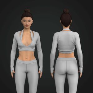 Ladies Layered Runner Sleeve Crop Bra Tech Pack
