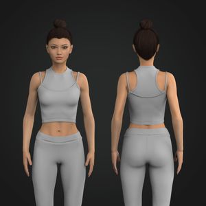 Ladies Layered Style Crop Tank Top Tech Pack