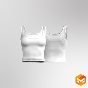 Ladies Layered Style Fitted Tank Top 3D Garment