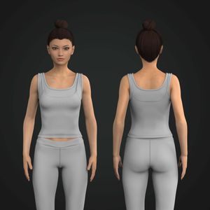 Ladies Layered Style Fitted Tank Top Tech Pack