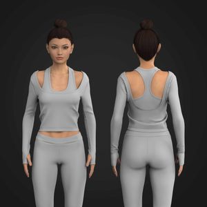 Ladies Layered Style Runner Sleeve Racer Back Fitted Tee Tech Pack